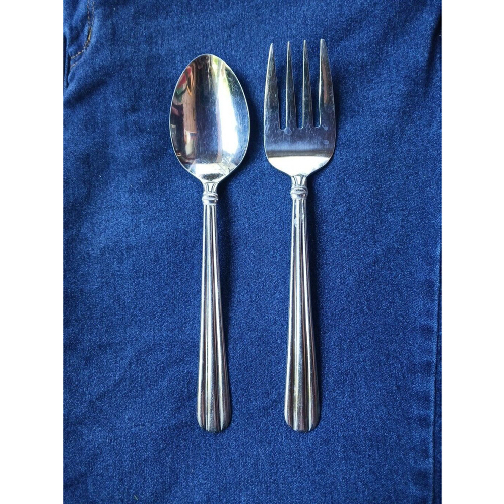 Pfaltzgraff Hampton Forge Stainless Serving Fork and Spoon